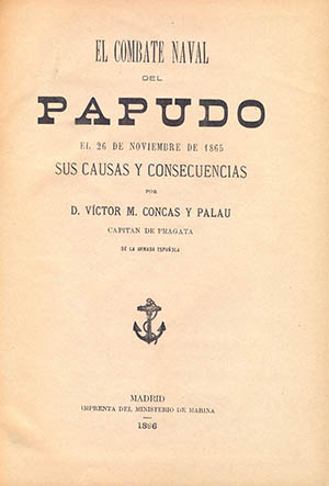  Página primera del libro Combate Naval del Papudo.