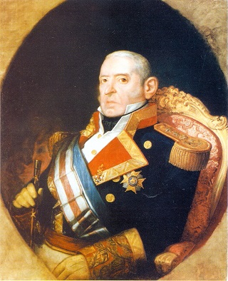 Óleo de don Dionisio Capaz Rendón y de León. XXIII Capitán general de la Real Armada. Gran Cruz de Real y Muy distinguida Orden Española de Carlos III.