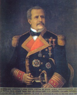 Retrato al óleo de don Fernando Villaamil y Fernández Cueto. Capitán de navío de la Real Armada Española.