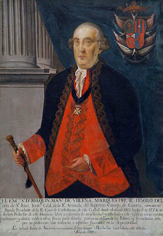 Óleo de don Joaquín Manuel de Villena y Guadalfajara. Teniente general de la Real Armada Española. I Marqués del Real Tesoro.