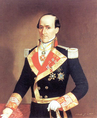 Óleo de don Pablo de Llanes y Guinart. Brigadier de la Real Armada Española. Cruz de San Fernando de 2ª clase.