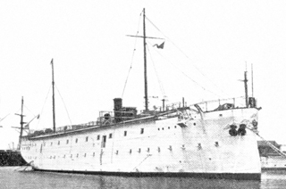 Crucero Reina Mercedes, sin armar como cuartel a flote en Annapolis.