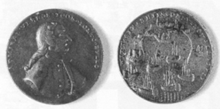 Medallas acuñadas en el Reino Unido anticipando la victoria, que no se produciría.