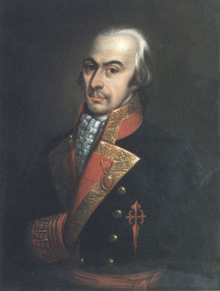 Retrato al oleo de don don Antonio Pareja y Serrano de León. Brigadier de la Real Armada Española. Caballero de la Real y Militar Orden de Santiago.