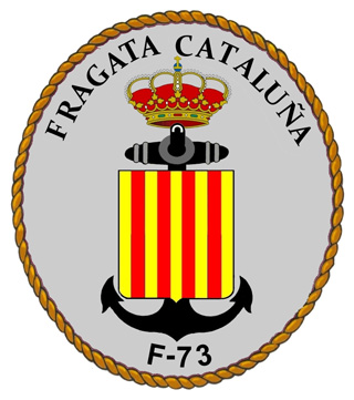 Dibujo del escudo de la fragata Cataluña perteneciente a 31 Escuadrilla de escoltas (fragatas). Por Ariesmadrid.
