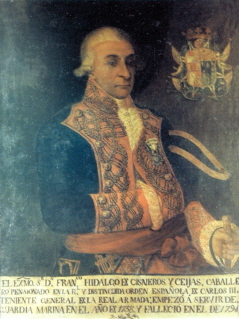 Cuadro al oleo de don Francisco Hidalgo de Cisneros y Seijas. Teniente general de la Real Armada Española.