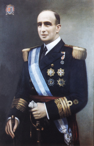 Óleo de don Francisco Moreno Fernández. Almirante. I Marqués de Alborán.