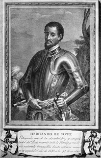  Representación en blanco y negro de Hernando de Soto.