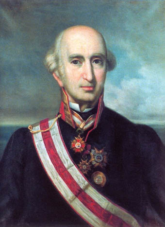 Óleo de don Honorato de Bouyon y Serze. Jefe de escuadra de la Real Armada Española. Ingeniero Naval.