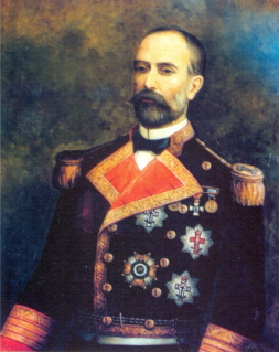 Retrato al oleo de don Joaquín Bustamante y Quevedo. Capitán de navío de la Real Armada Española. Cruz Laureada de San Fernando de segunda Clase.