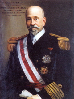 Retrato al oleo de don José María Chacón y Pery. XXXIV Capitán General de la Real Armada Española. Cortesía del Museo Naval de Madrid.