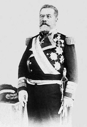 Grabado de don José María Ramos Izquierdo y Castañeda. Contralmirante de la Real Armada Española. Ministro de Marina.
