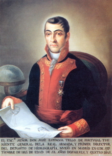 Retrato al oleo de don José Espinosa Maldonado y Tello de Guzmán. Teniente general de la Real Armada Española. Caballero de la Real y Muy Distinguida Orden Española de Carlos III.