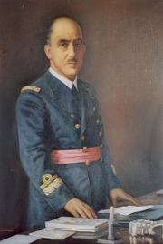 Óleo representando a don Salvador Moreno Fernández. Almirante de la Real Armada Española.