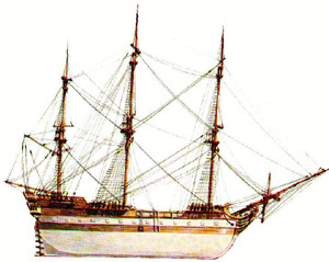 Foto de una maqueta del buque.