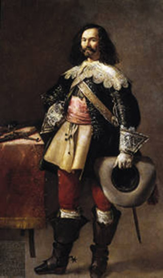 Retrato al oleo de don Tiburcio de Redín y Cruzat. Capitán de mar y guerra. Maestre de Campo de los Tercios de Infantería.